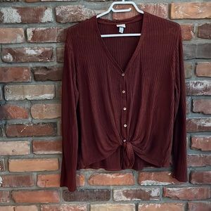 Rust colored Tie up shirt